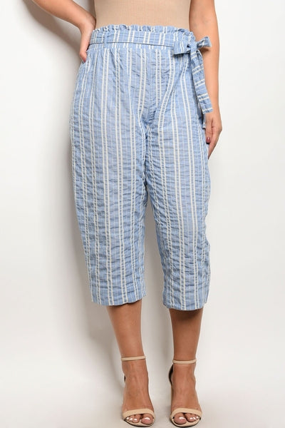 Z-Yvonne Striped Capri Pants Blue-SOLD-SOLD-Daring Diva Australia