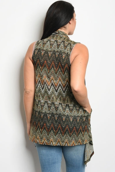 Z-Sophie Chevron Vest Olive-SOLD-SOLD-Daring Diva Australia