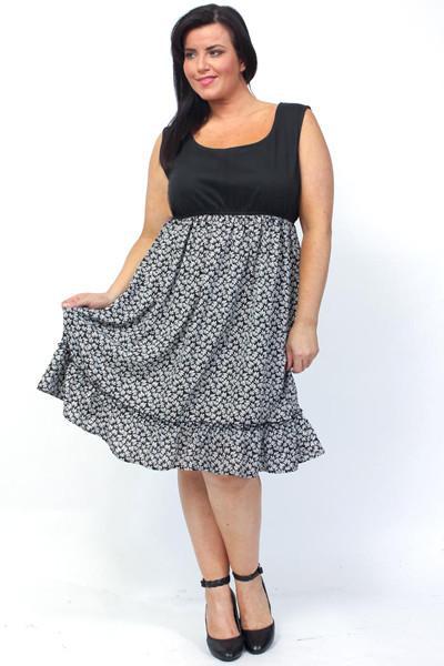 Z-Leaf Print Ruffle Jersey Dress-SOLD-SOLD-Daring Diva Australia