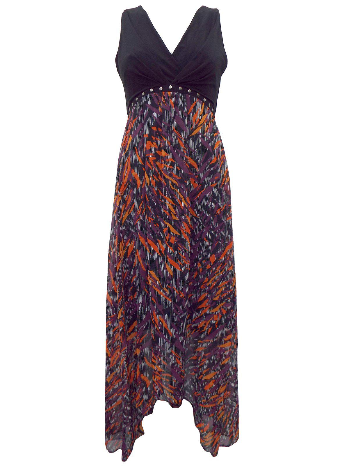 Julien Macdonald Fiery Print Chiffon Maxi Dress-SOLD-SOLD-Daring Diva Australia