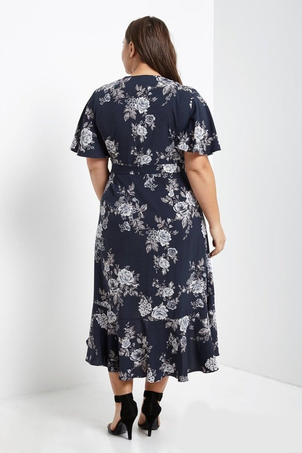 Denny Ruffle Wrap Midi Dress-SOLD-SOLD-Daring Diva Australia