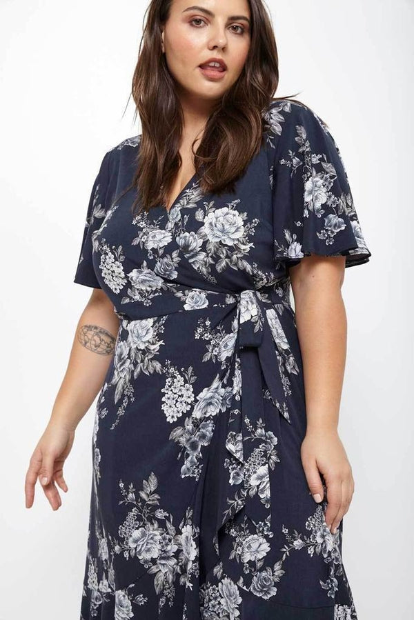 Denny Ruffle Wrap Midi Dress-SOLD-SOLD-Daring Diva Australia