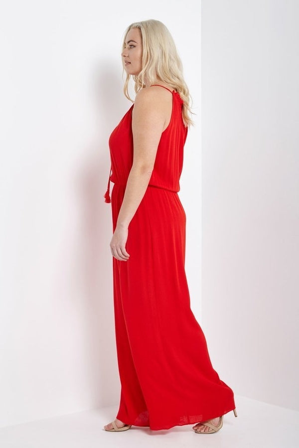 Andrea Tassel Tie Jumpsuit-Jumpsuits-Daring Diva Australia-Daring Diva Australia