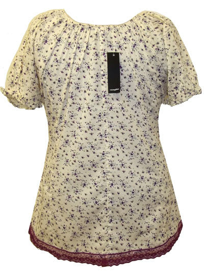 Lace Trim Broderie Blouse-SOLD-SOLD-Daring Diva Australia