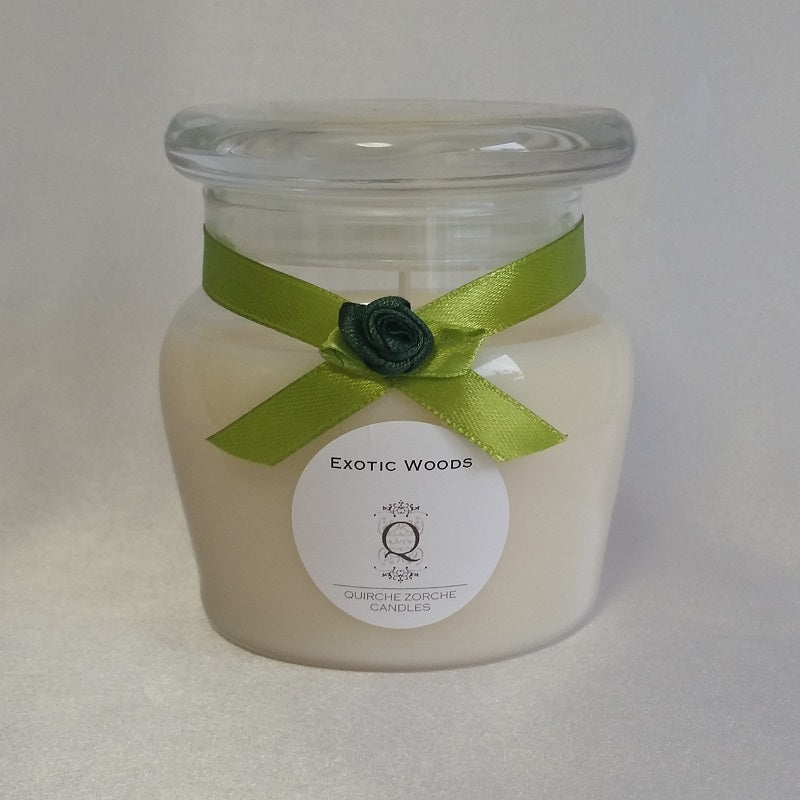 quirche zorche candles, scented candle, fragrant candle, wick, candle, glass jar candle, glass jar, one wick candle, candle fragrance, home fragrance, fragrance, decor, exotic, woods, white candle, natural