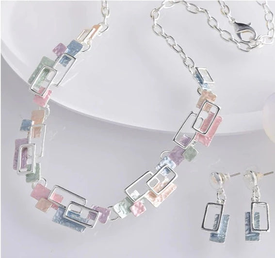 Oblong Necklace & Earring Set