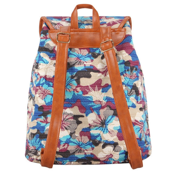 Z-Wild Flowers Canvas Backpack Purple-SOLD-SOLD-Daring Diva Australia