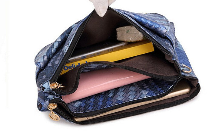 Z-Croc Style Day Clutch Blue-SOLD-SOLD-Daring Diva Australia
