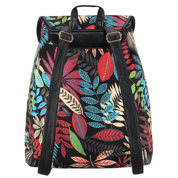 Z-Autumn Rush Canvas Backpack Black-SOLD-SOLD-Daring Diva Australia