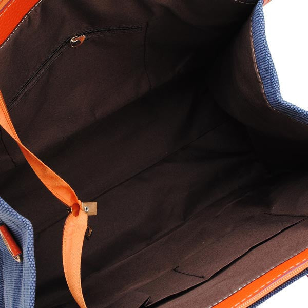 Z-Two Tone Canvas Tote Bag Blue-SOLD-SOLD-Daring Diva Australia