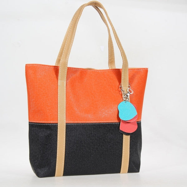 Two Tone Tote Bag Orange/Black-Markets-Promo-Daring Diva Australia