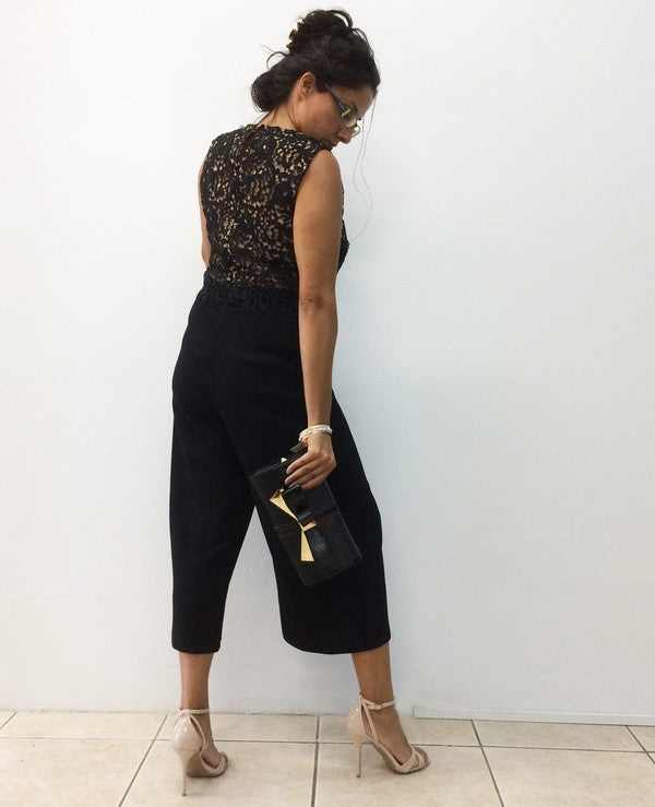 Z-Lace Layered Cullotte Jumpsuit-SOLD-SOLD-Daring Diva Australia