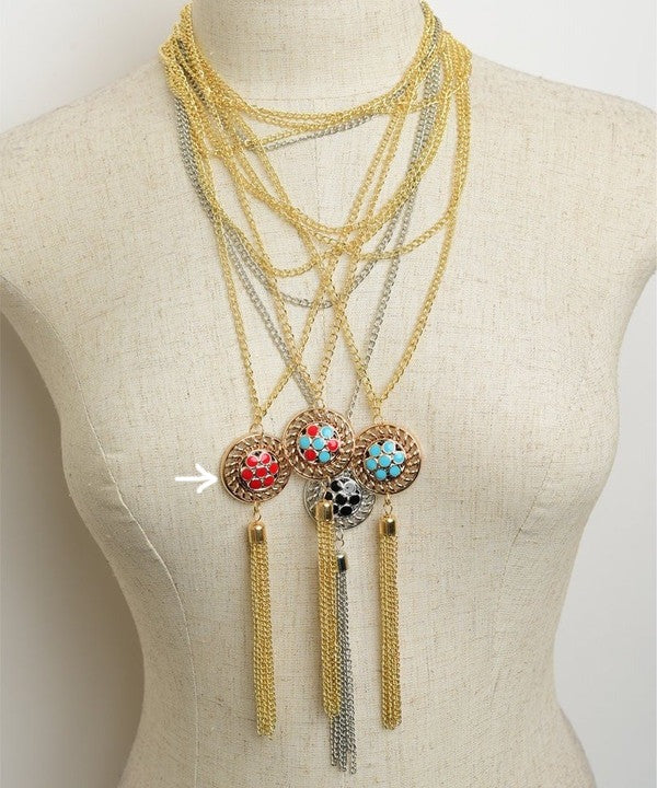 Triple Layered Tassel Necklace-Jewellery-Jewellery-Daring Diva Australia, jewellery, jewelry, rings, earrings, necklaces, bracelet, bangles, choker, fashion jewellery, accessories, gold jewelry, silver jewellery, cheap jewellery, jewellery stores, imitation jewellery, fashion earrings, fashion rings, fashion necklace, costume jewellery