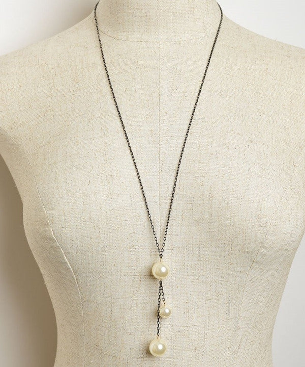 Triple Pearl Drop Chain Ivory-Jewellery-Jewellery-Daring Diva Australia, jewellery, jewelry, rings, earrings, necklaces, bracelet, bangles, choker, fashion jewellery, accessories, gold jewelry, silver jewellery, cheap jewellery, jewellery stores, imitation jewellery, fashion earrings, fashion rings, fashion necklace, costume jewellery, women’s jewellery, earrings for women, gold necklace for women, gold ring for women, women ring, silver necklace for women, silver ring for women, ivory chain