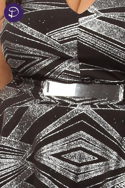 Z-V-Neck Metallic Print Peplum Top-SOLD-SOLD-Daring Diva Australia