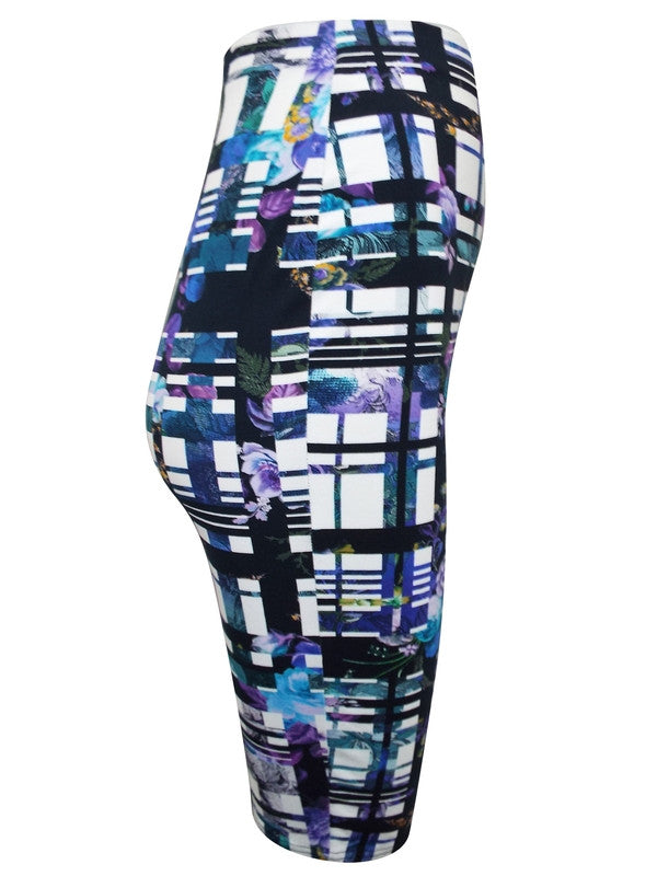 Z-Floral Grid Bodycon Skirt-SOLD-SOLD-Daring Diva Australia