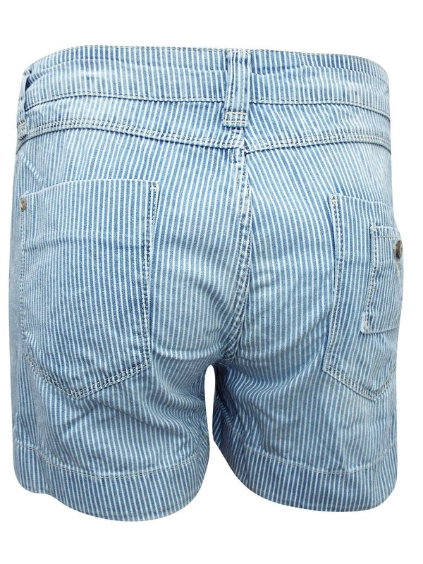 Z-Striped Denim Shorts-SOLD-SOLD-Daring Diva Australia