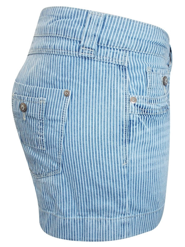 Z-Striped Denim Shorts-SOLD-SOLD-Daring Diva Australia