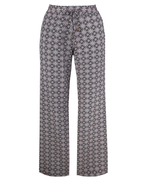 Z-Black Stone Print Linen Blend Pants-SOLD-SOLD-Daring Diva Australia