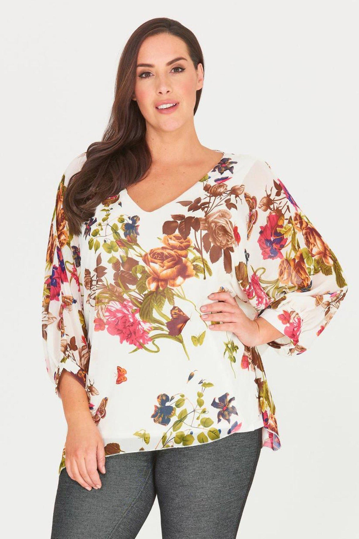 Taliyah Floral Chiffon Top-Tops-Daring Diva Australia-Daring Diva Australia