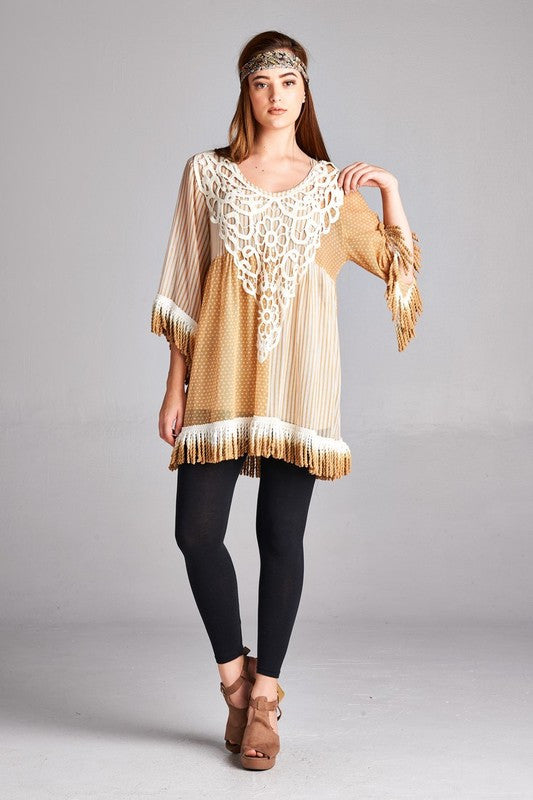 Z-Sheer Embroidered Tunic Top-SOLD-SOLD-Daring Diva Australia