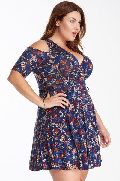 Z-Mandy Cold Shoulder Floral Dress-SOLD-SOLD-Daring Diva Australia