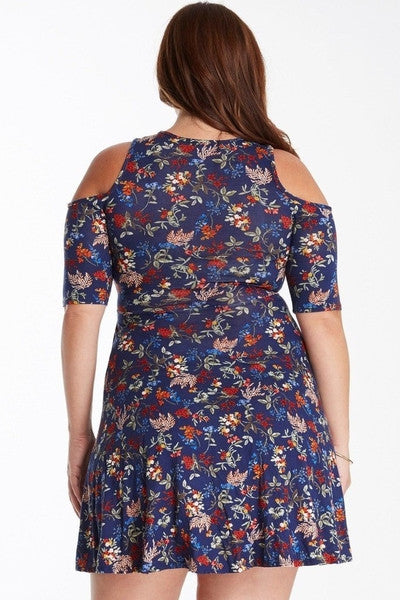 Z-Mandy Cold Shoulder Floral Dress-SOLD-SOLD-Daring Diva Australia