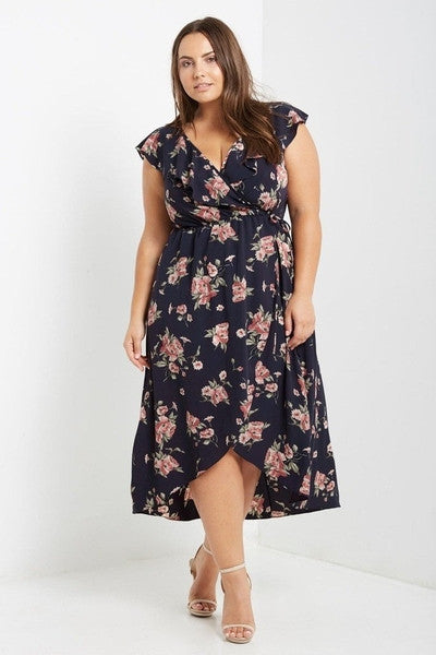 Z-Delilah Ruffle Floral Midi Dress-SOLD-SOLD-Daring Diva Australia