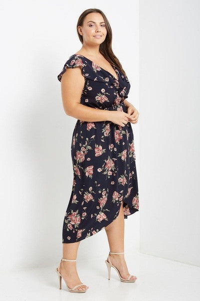 Z-Delilah Ruffle Floral Midi Dress-SOLD-SOLD-Daring Diva Australia