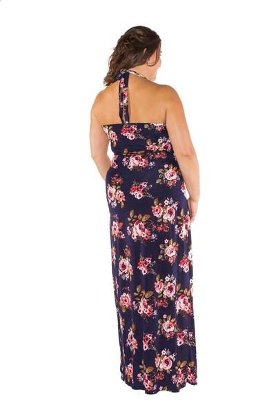 Floral Bandeau Halter Maxi Dress-SOLD-SOLD-Daring Diva Australia