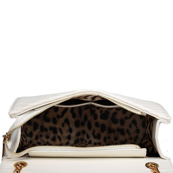 Z-QUILTED CHAIN SHOULDER BAG IVORY-SOLD-SOLD-Daring Diva Australia
