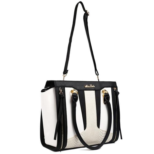 CONTRAST SNAKESKIN HANDBAG BLACK/WHITE-SOLD-SOLD-Daring Diva Australia