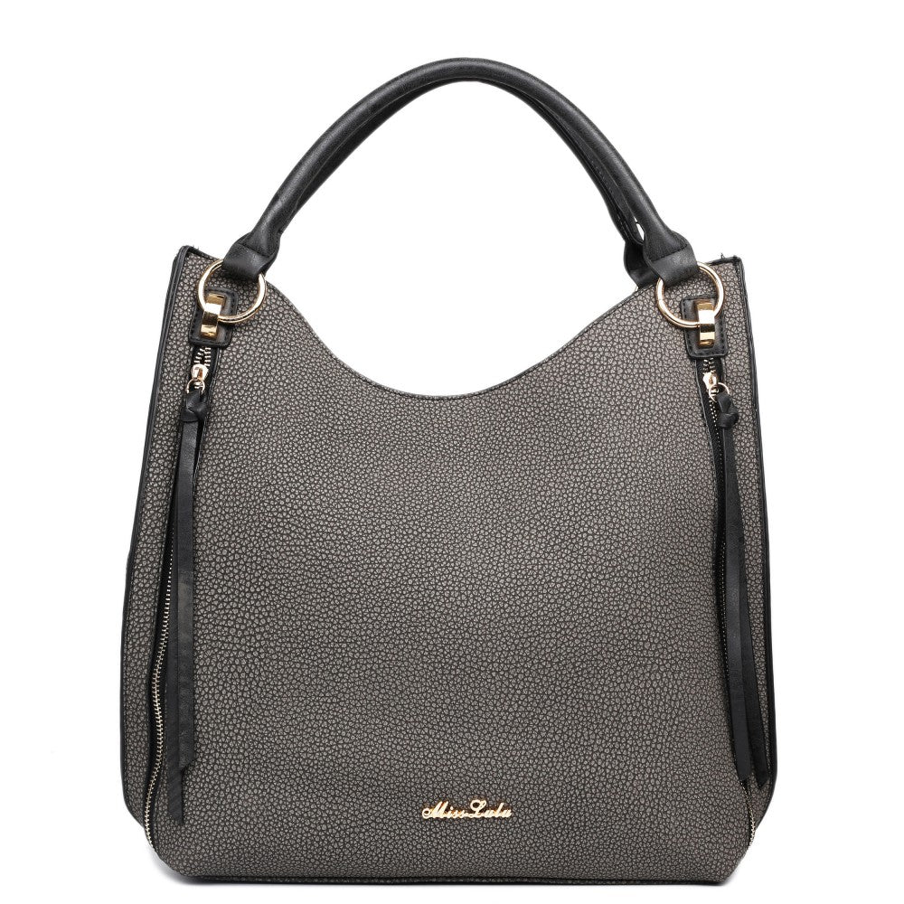 Textured Hobo Shoulder Bag-Handbags-ML-Daring Diva Australia, plus size fashion, plus size clothing, plus size clothing online, plus size womens clothing, womens clothing online, womens fashion, women's bag, bags for women, womens handbag, handbags for women, leather bag, handbags, chain bag, shoulder bag, tote bags, clutches, pouches, backpacks, beach bags, bags, accessories, purses for women, ladies handbags, crossbody bags for women, womens work bag, fashion, black hobo bag