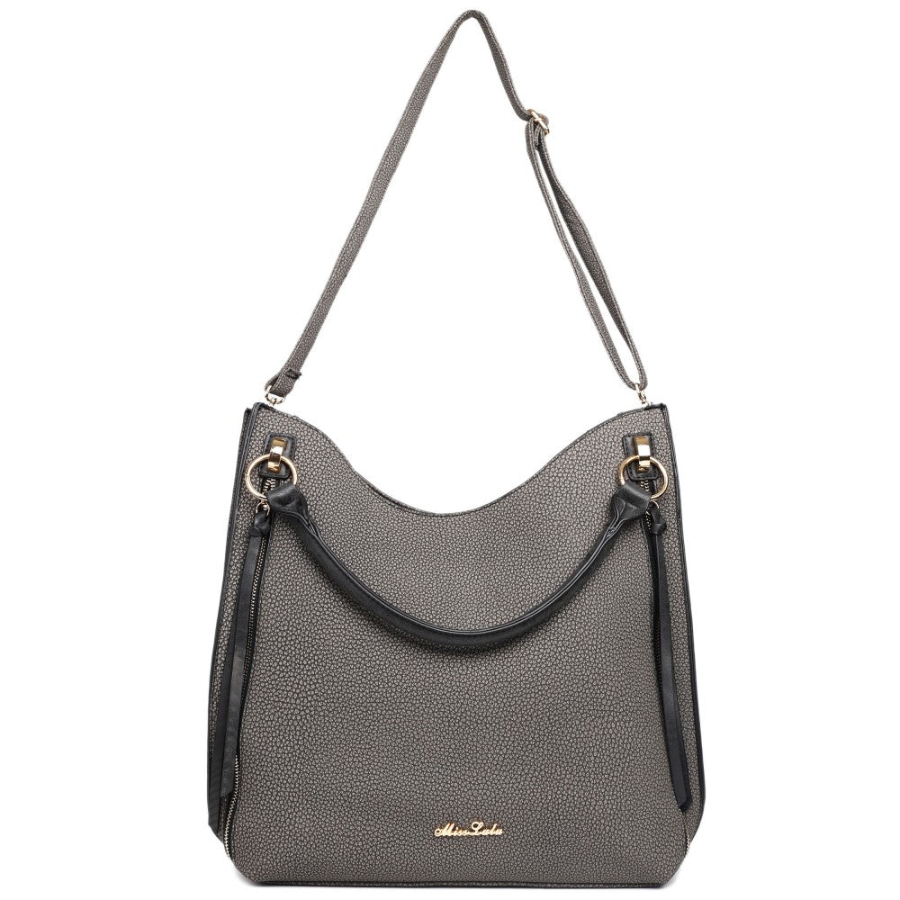 Textured Hobo Shoulder Bag-Handbags-ML-Daring Diva Australia, plus size fashion, plus size clothing, plus size clothing online, plus size womens clothing, womens clothing online, womens fashion, women's bag, bags for women, womens handbag, handbags for women, leather bag, handbags, chain bag, shoulder bag, tote bags, clutches, pouches, backpacks, beach bags, bags, accessories, purses for women, ladies handbags, crossbody bags for women, womens work bag, fashion, black hobo bag