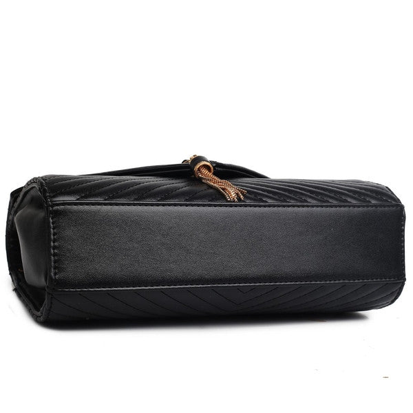 Z-QUILTED CHAIN SHOULDER BAG BLACK-SOLD-SOLD-Daring Diva Australia