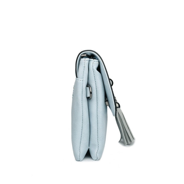 Z-TASSEL FRONT EVENING BAG BLUE-SOLD-SOLD-Daring Diva Australia