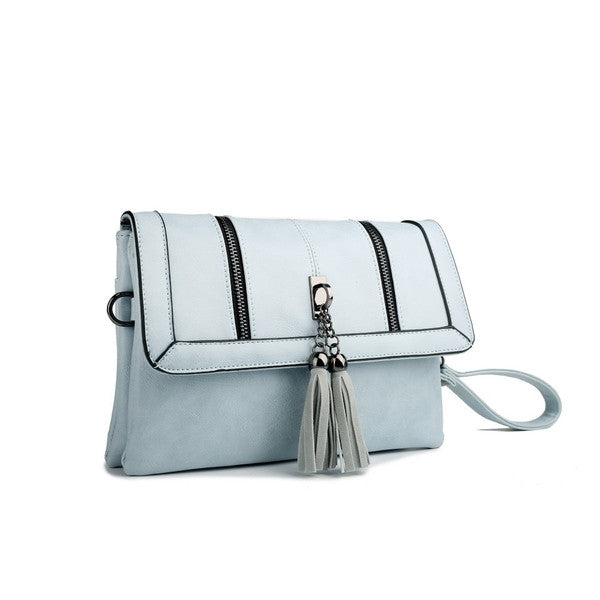 Z-TASSEL FRONT EVENING BAG BLUE-SOLD-SOLD-Daring Diva Australia