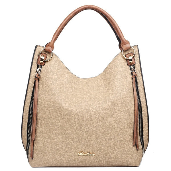 TEXTURED HOBO SHOULDER BAG BROWN-SOLD-SOLD-Daring Diva Australia