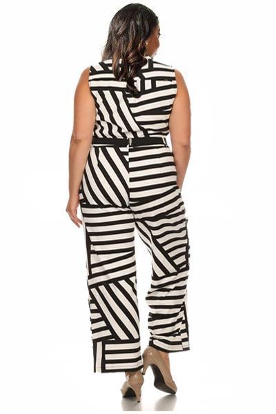 Retro Stripe Belted Jumpsuit-SOLD-SOLD-Daring Diva Australia