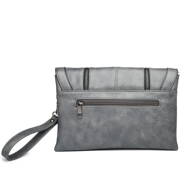 Z-TASSEL FRONT EVENING BAG CHARCOAL-SOLD-SOLD-Daring Diva Australia