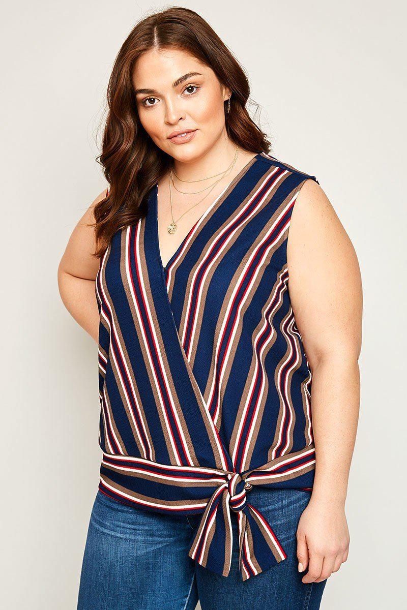 Paizlee Striped Top-Tops-HLA-Daring Diva Australia, plus size fashion, plus size clothing, plus size clothing online, plus size womens clothing, daring diva, plus size womens clothing online, plus size womens fashion, plus size womens fashion online, plus size evening top, plus size stretch top, plus size v neck top, plus size comfortable top, plus size sleeveless top, plus size top, plus size off shoulder top, plus size floral top, plus size casual top, plus size formal top, plus size office top