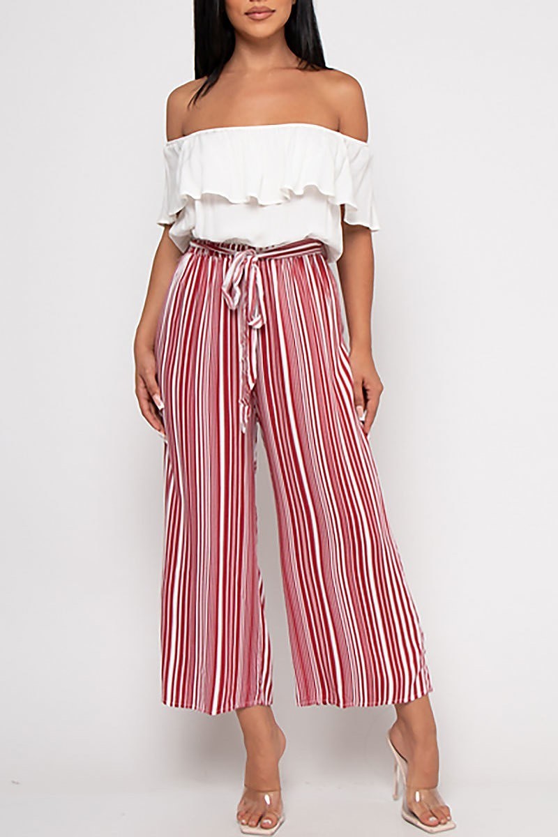 Off Shoulder Wide Leg Jumpsuit