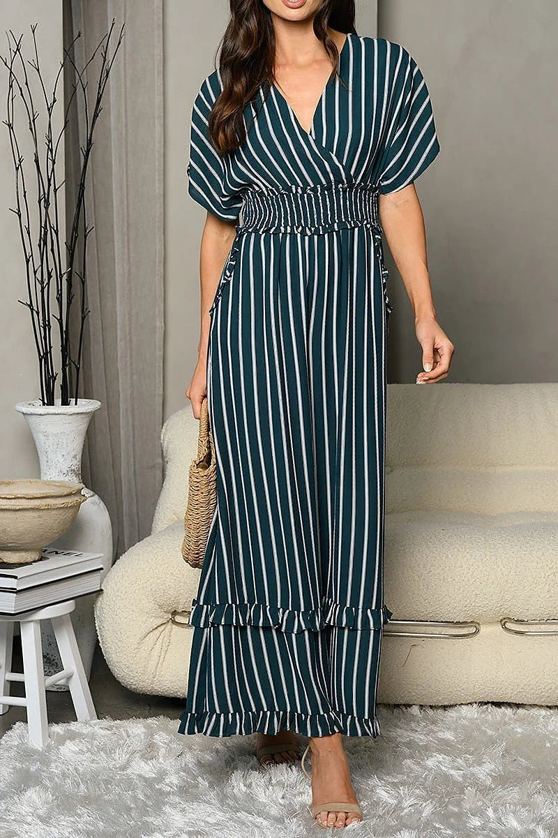 Surplice Smock Waist Jumpsuit