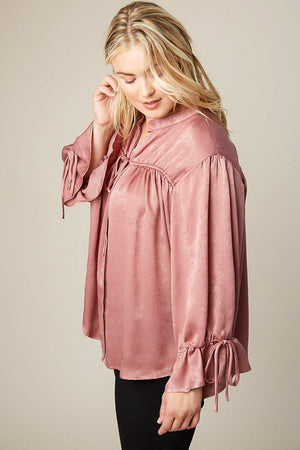 Saphira Satin Tie Blouse-Tops-HLA-Daring Diva Australia, plus size fashion, plus size clothing, plus size clothing online, plus size womens clothing, daring diva, plus size womens clothing online, plus size womens fashion, plus size womens fashion online, plus size evening top, plus size stretch top, plus size v neck top, plus size comfortable top, plus size sleeveless top, plus size top, plus size off shoulder top, plus size floral top, plus size casual top, plus size formal top, plus size office top