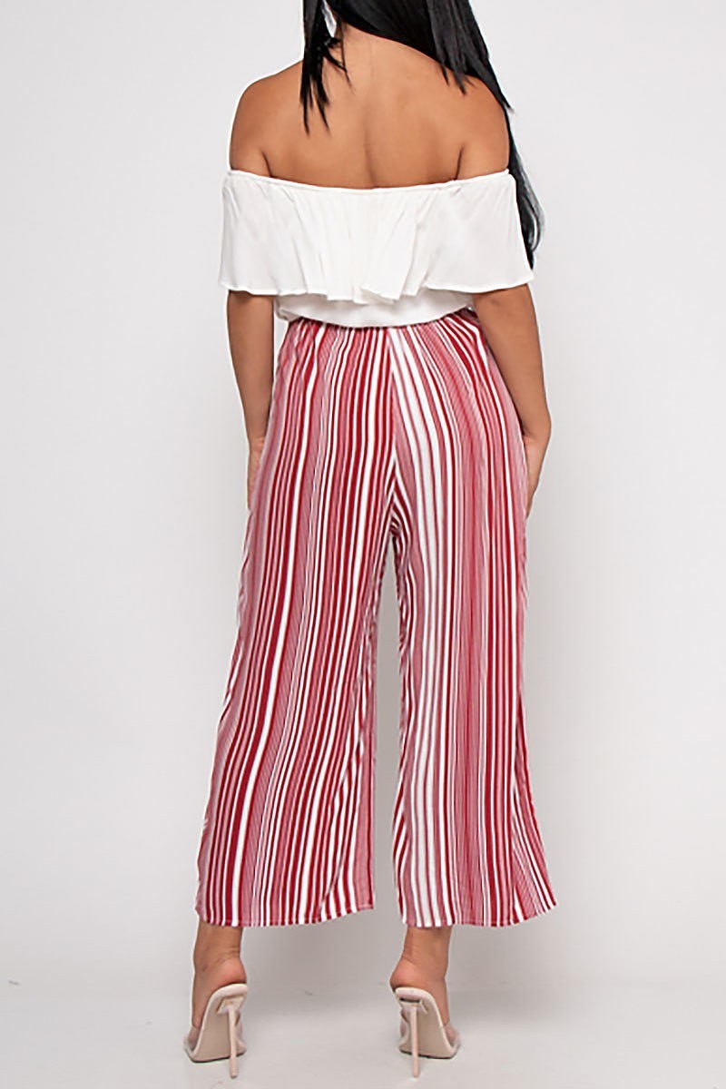 Off Shoulder Wide Leg Jumpsuit