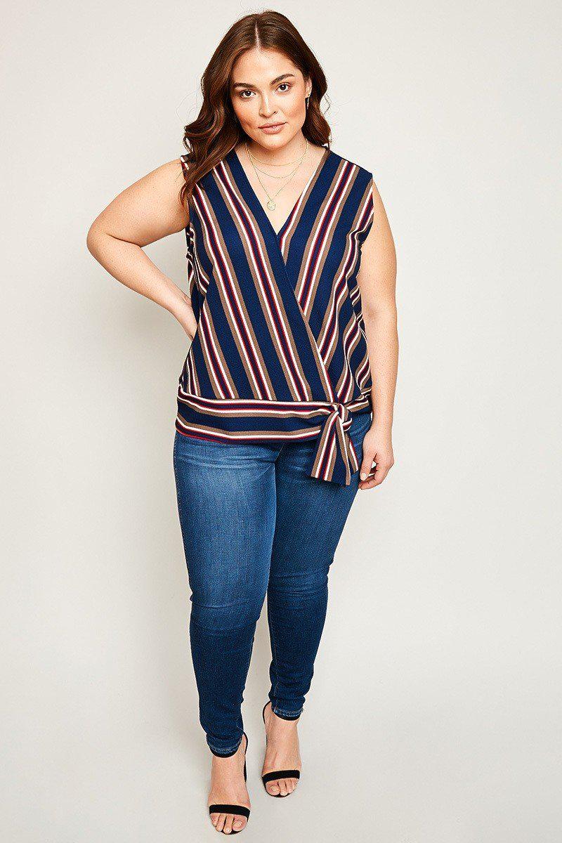 Paizlee Striped Top-Tops-HLA-Daring Diva Australia, plus size fashion, plus size clothing, plus size clothing online, plus size womens clothing, daring diva, plus size womens clothing online, plus size womens fashion, plus size womens fashion online, plus size evening top, plus size stretch top, plus size v neck top, plus size comfortable top, plus size sleeveless top, plus size top, plus size off shoulder top, plus size floral top, plus size casual top, plus size formal top, plus size office top