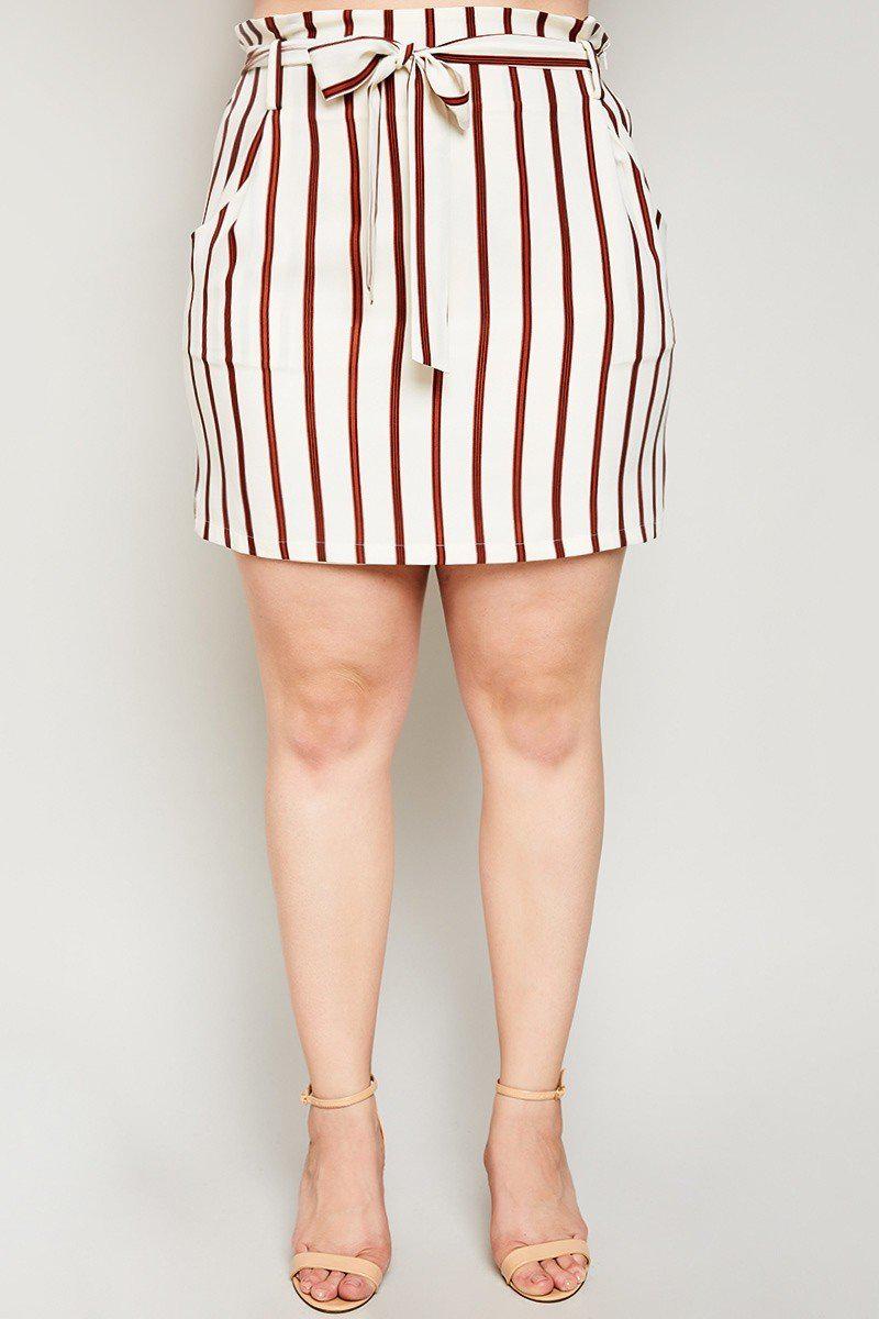 Jemima Striped Skirt-Bottoms-HLA-Daring Diva Australia, plus size fashion, plus size clothing, plus size clothing online, plus size womens clothing, daring diva, daring diva australia, plus size womens clothing online, plus size womens fashion, plus size womens fashion online, plus size skirt, plus size summer skirt, plus size midi skirt, plus size skater skirt, plus size floral skirt, plus size office skirt, plus size formal skirt, plus size casual skirt, plus size pull on skirt, plus size beige skirt