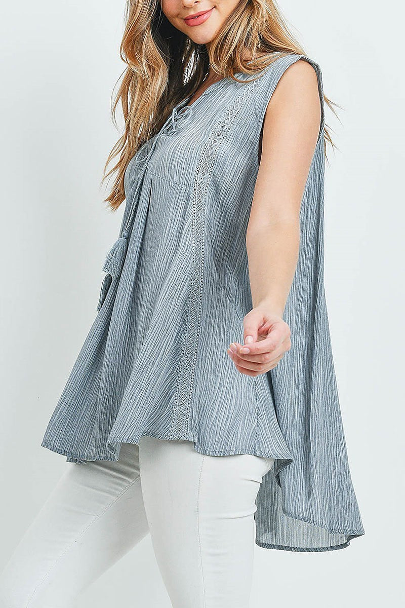 Tassel Tie Loose Fit Top