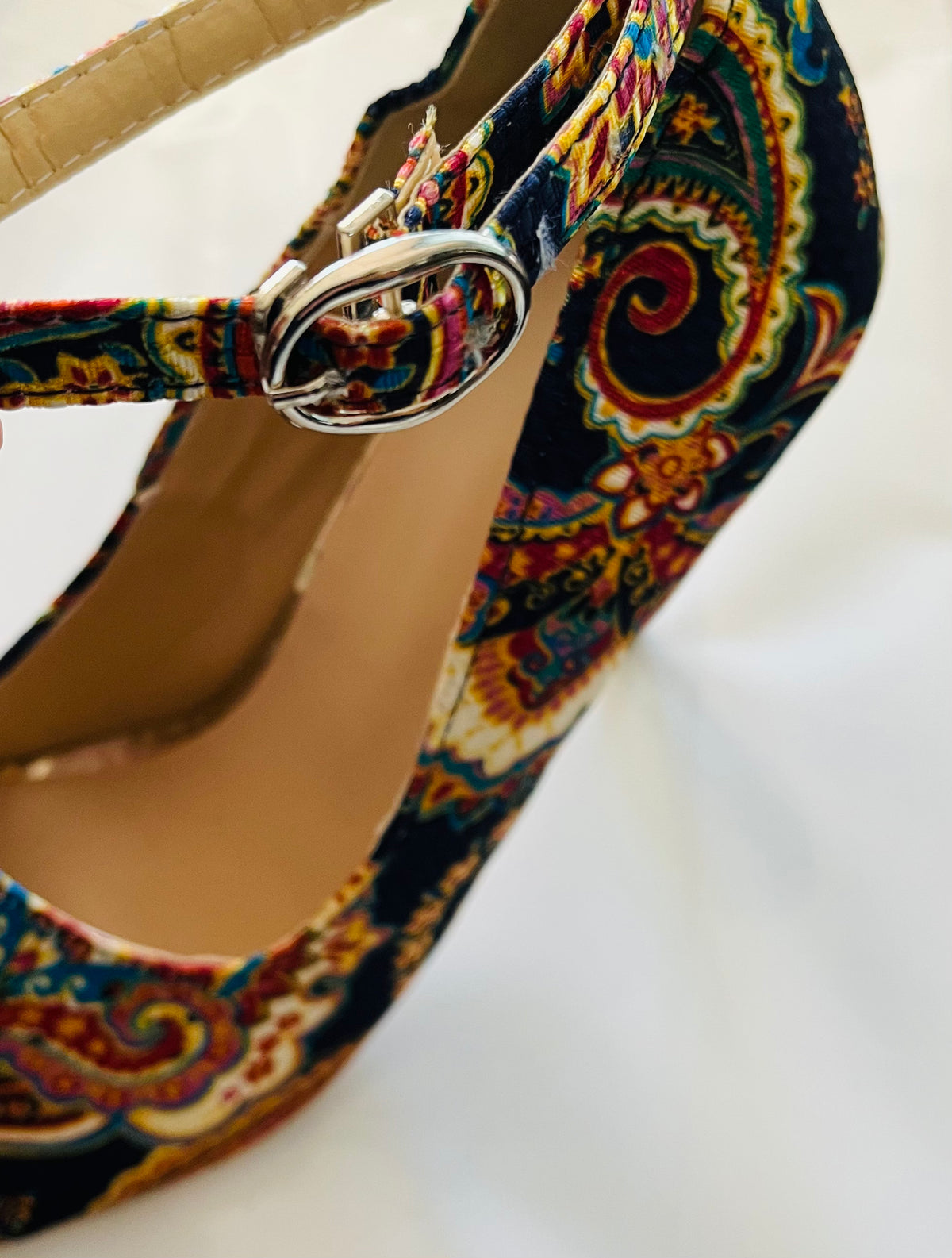 Paisley Peep Toe Heels