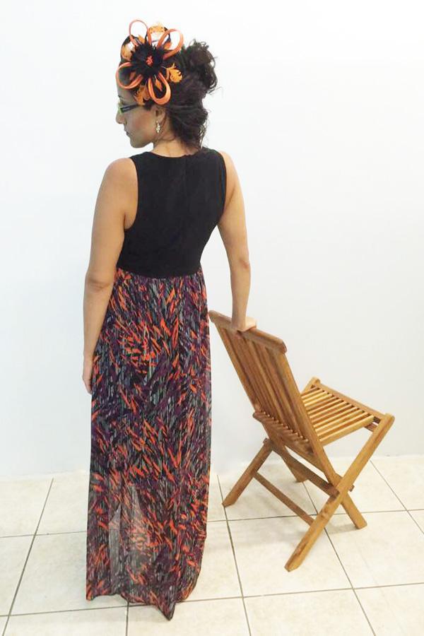 Julien Macdonald Fiery Print Chiffon Maxi Dress-SOLD-SOLD-Daring Diva Australia